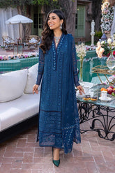 AZURE EMBROIDERY CHIFFON DRESS 3 PIECE 2434