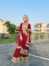 HASEENS SOFT CHIFFON EMBROIDERY GHARARA COLLECTION 2354