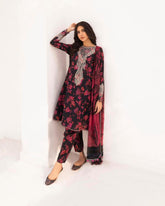 JAZMIN KHADDAR PRINTED EMBROIDERY DRESS 3 PIECE 2414