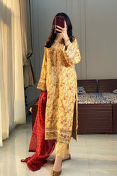 AIZAH LAWN EMBROIDERY DRESS 3 PIECE