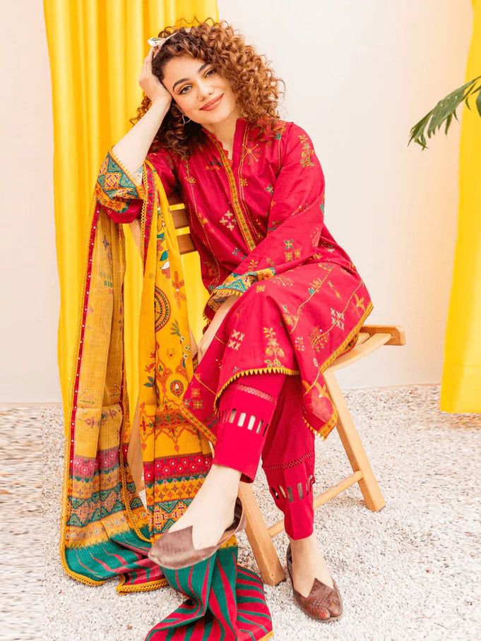 KAYSERIA EID COLLECTION LAWN EMBROIDERY DRESS 3 PIECE UNSTITCHED