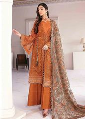 Aizah S08: Chiffon Heavily Embroidery Dress 3Ps Most Demanded Artical