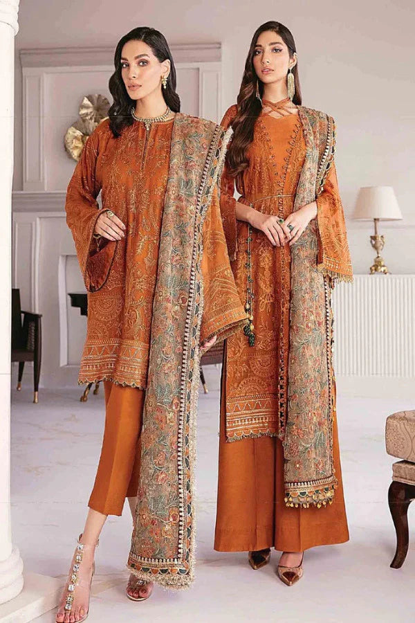 Aizah S08: Chiffon Heavily Embroidery Dress 3Ps Most Demanded Artical