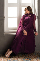 AZURE EMBROIDERY CHIFFON DRESS 3 PIECE