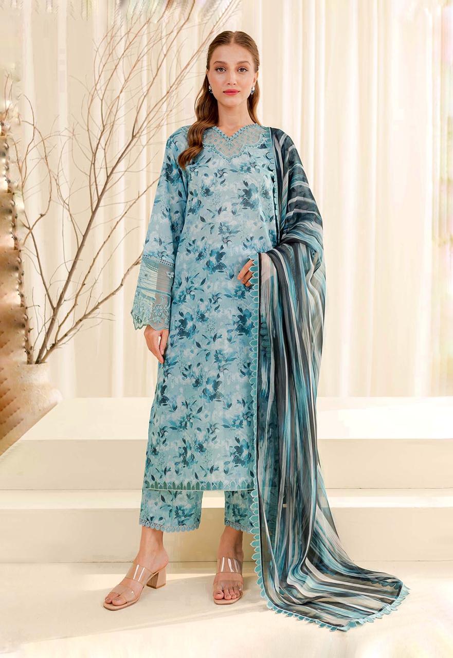 FARASHA LAWN PRINTED EMBROIDERY DRESS 3 PIECE UNSTITCHED