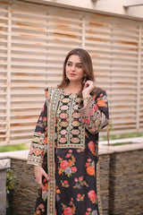 ANEELAS SILK EMBROIDERY DRESS 3 PIECE 2375