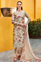 BAROUQE KHADDAR PRINTED EMBROIDERY DRESS 3 PIECE 2397