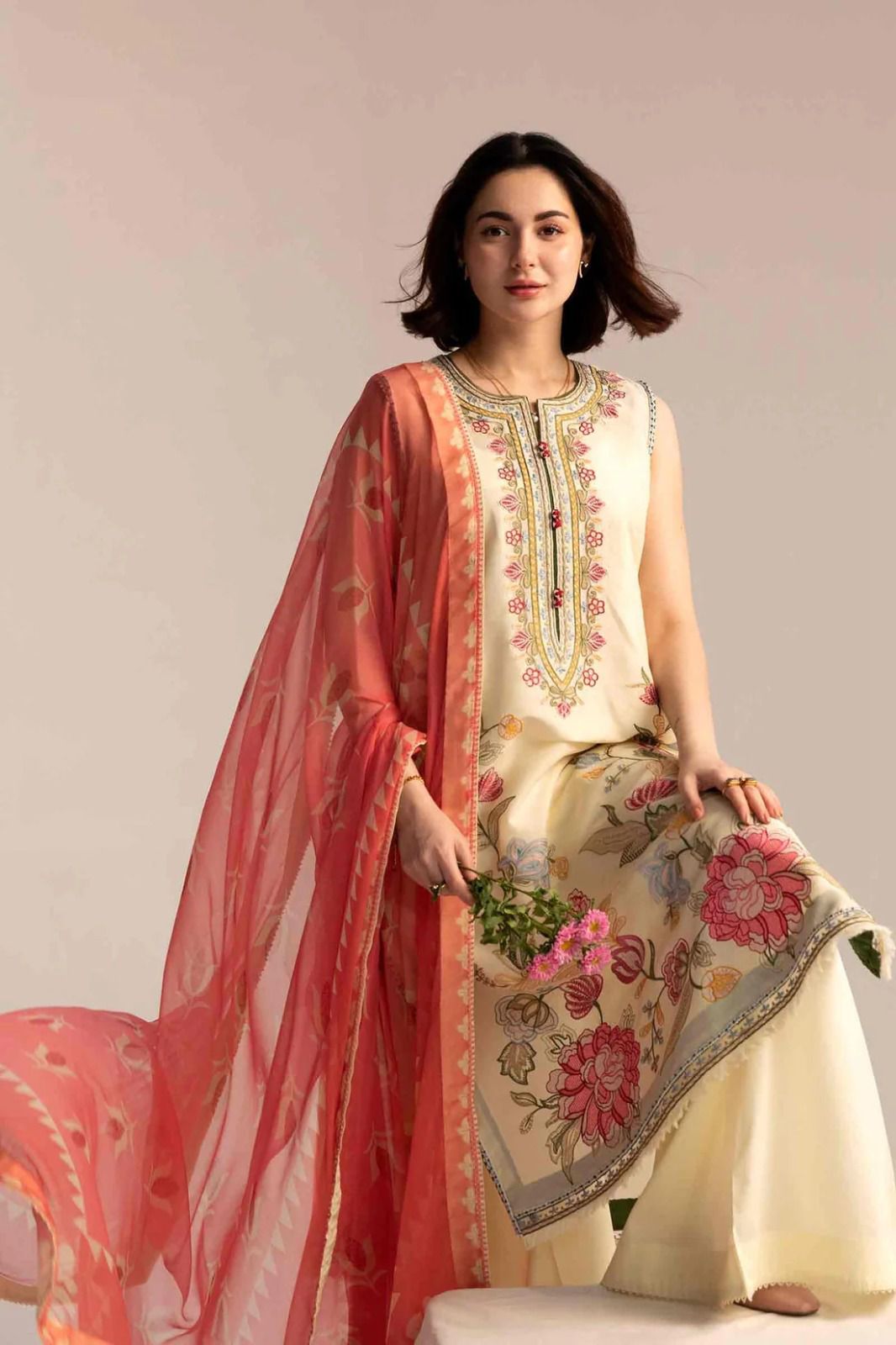 ZARA SHAHJAHAN EID COLLECTION LAWN EMBROIDERY DRESS 3 PIECE UNSTITCHED