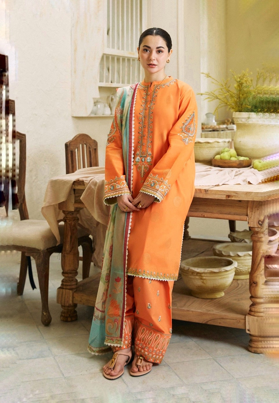 ZARA  SHAHJAHAN EID COLLECTION LAWN EMBROIDERY DRESS 3 PIECE UNSTITCHED