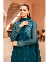 AZURE SOFT CHIFFON EMBROIDERY DRESS 3 PIECE