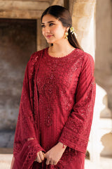 IMROZIA SOFT NET HEAVILY EMBROIDERY DRESS 3 PIECE 2338
