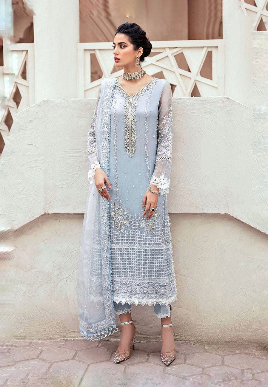 MUSHQ WEDDING COLLECTION SOFT ORGANZA EMBROIDERY DRESS 3 PIECE