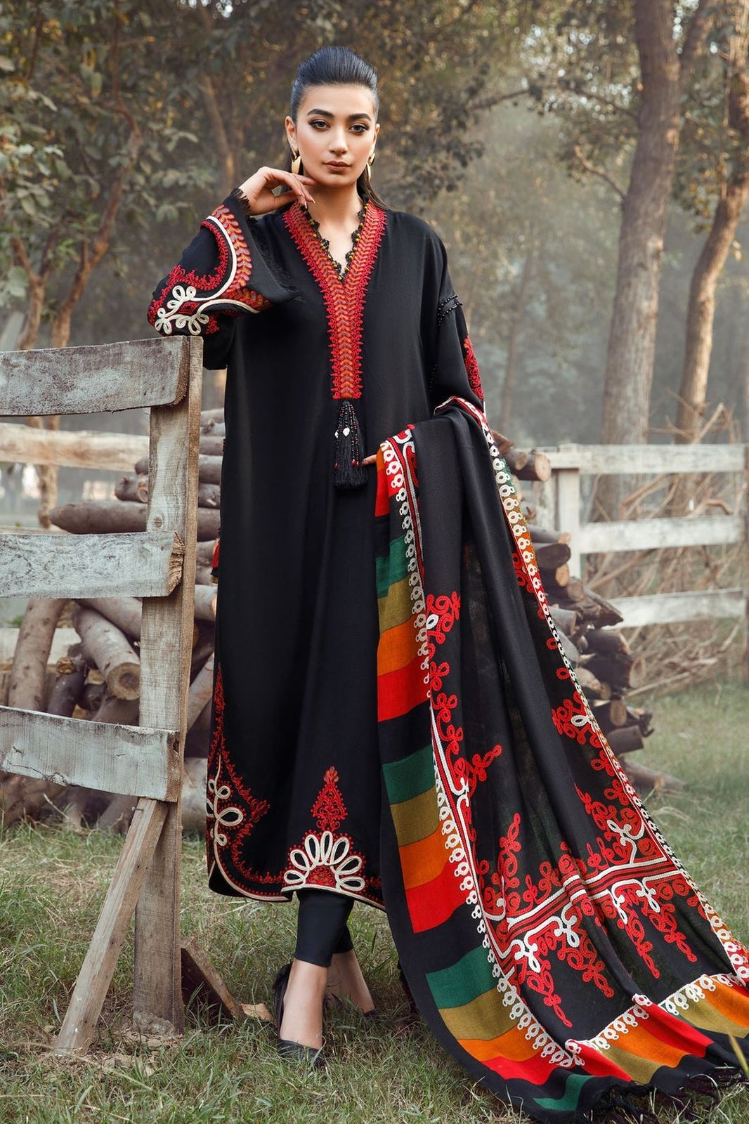 ZAHA EID COLLECTION LAWN EMBROIDERY DRESS 3 PIECE UNSTITCHED