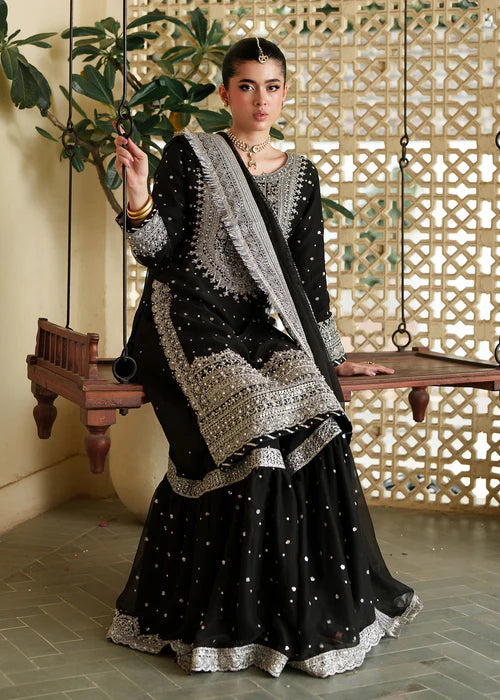 HASEENS SOFT CHIFFON EMBROIDERY GHARARA COLLECTION 2354