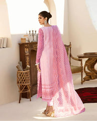 PINK AKBAR ASLAM  hand embelished embroidery suit organza designs by aizah store