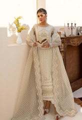 akbar aslam embroidered unstitched white organza dress pakistan by aizah store