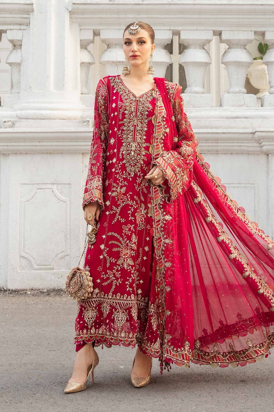 AZURE EMBROIDERY CHIFFON DRESS 3 PIECE 2386