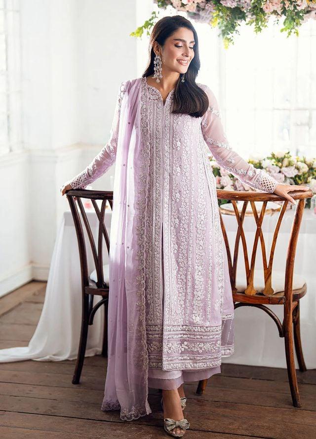 AZURE EMBROIDERED CHIFFON DRESS 3 PIECE  2360