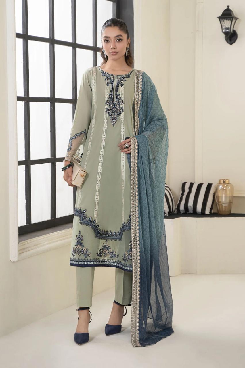 MARIA B DHANAK EMBROIDERY DRESS 3 PIECE 2357