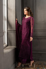 AZURE EMBROIDERY CHIFFON DRESS 3 PIECE