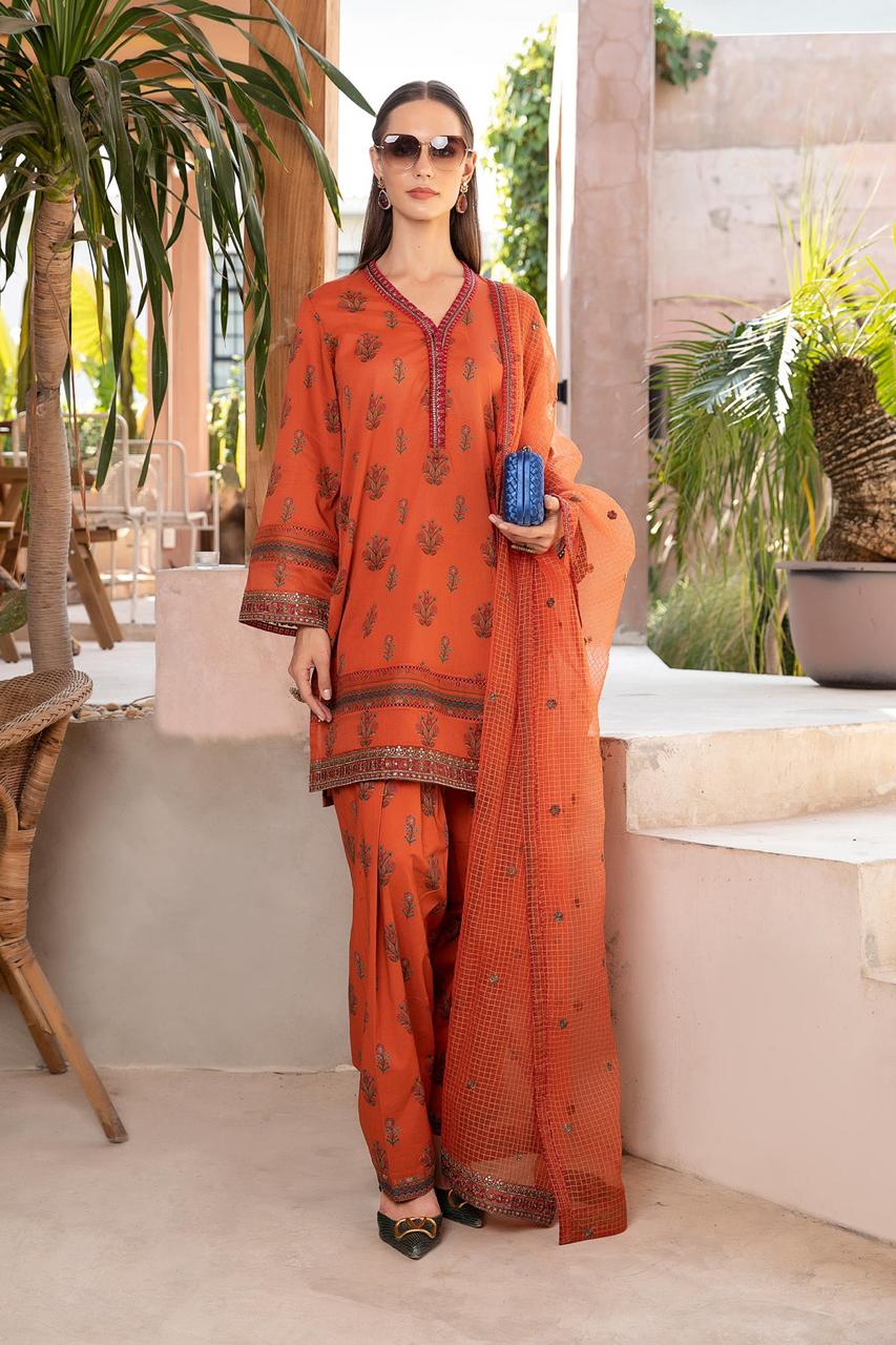 MARIA B LAWN PRINTED EMBROIDERY DRESS 3 PIECE UNSTITCHED
