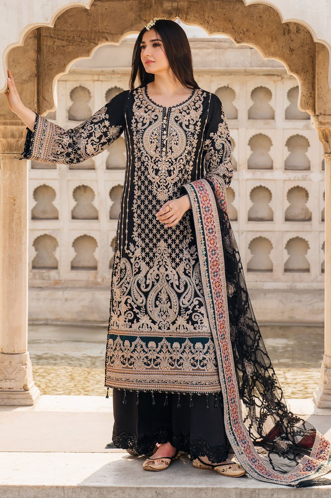 IMROZIA SOFT ORGANZA HEAVILY EMBROIDERY DRESS 3 PIECE 2384