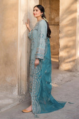 ice blue imrozia 3 piece ladies suits organza dress by aizah store